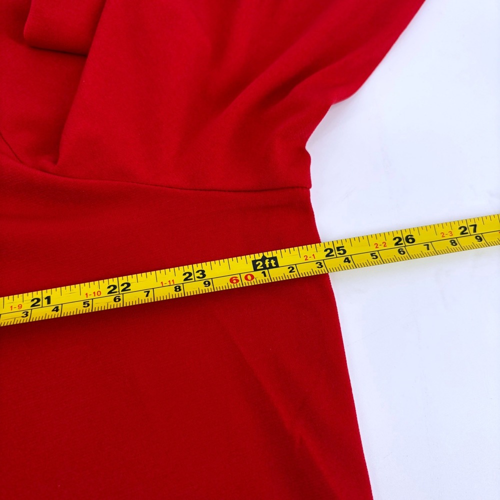 Lane Bryant Womens Red Surplice V-Neck 3/4 Sleeve Faux Wrap Top Size 18/20 - Picture 8 of 9